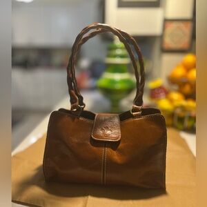EUC Patricia Nash Rienzo Brown Leather Handbag